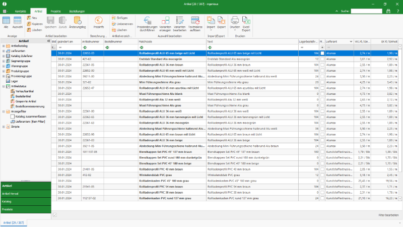 Nach automatischer Preisänderung geänderte Preise