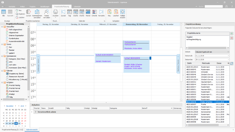 Synchronisierter Kalender in ingenious
